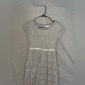 Sliver gray lace dress
